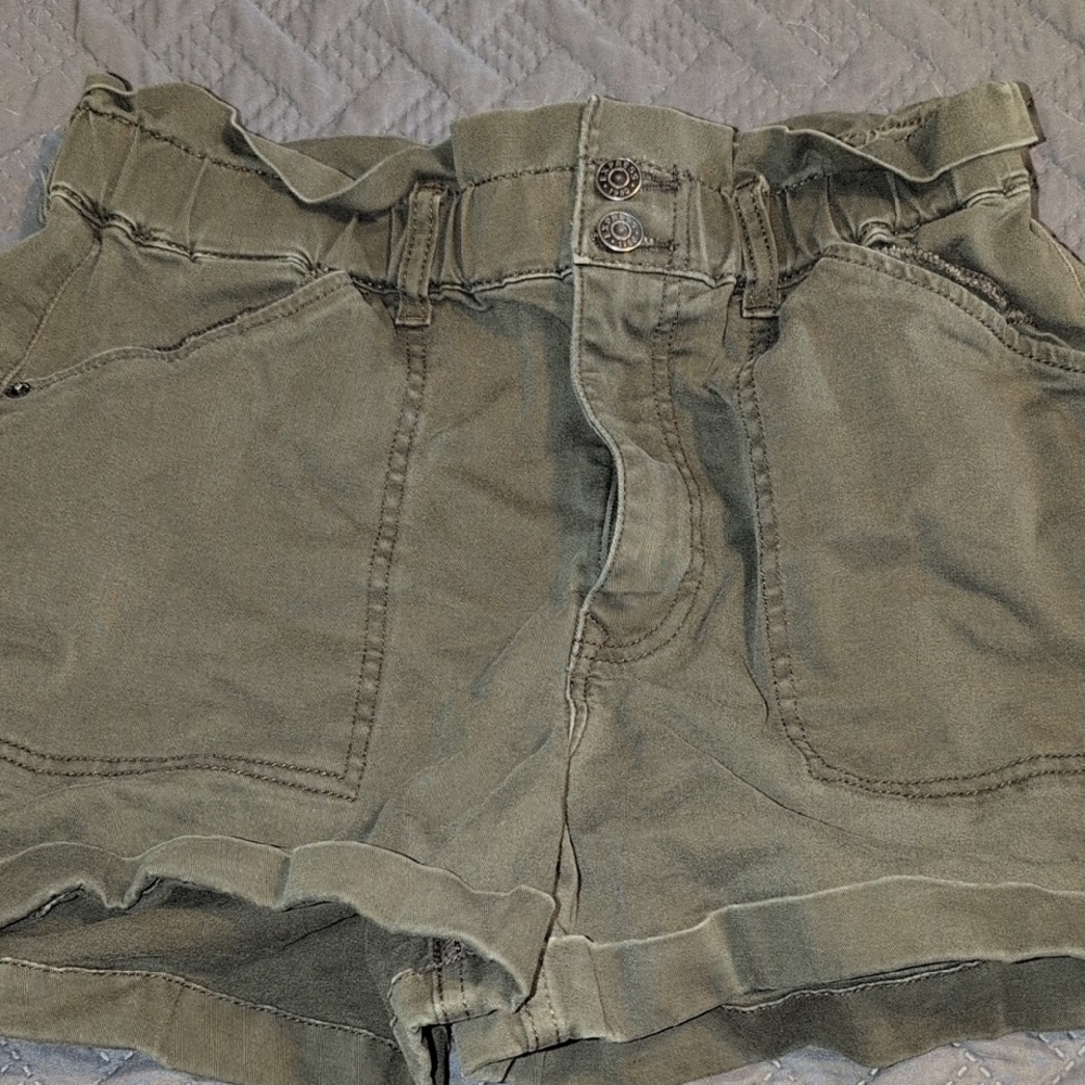Express Green Cargo Shorts Utility Style